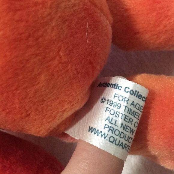 2001 New York State quarter orange beanie bear with authentic NY quarter - Picture 5 of 6